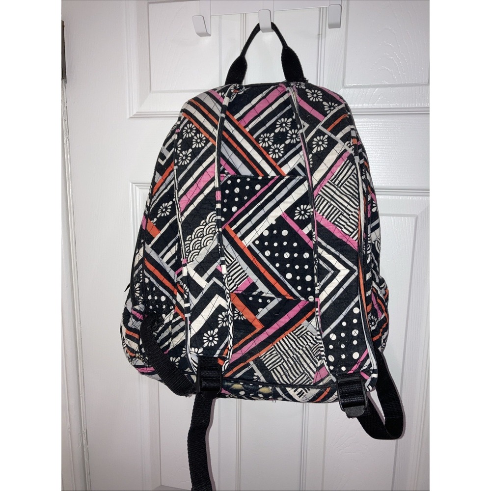 Vera Bradley Tech backpack Concerto pattern Black, White, Pink, Orange Quilted - Picture 2 of 9